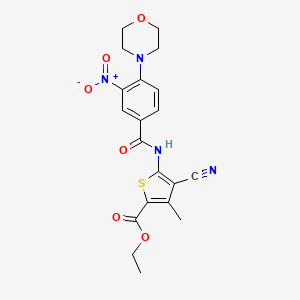 Ethyl 4-cyano-3-methyl-5-[(4-morpholin-4-yl-3-nitrobenzoyl)amino]thiophene-2-carboxylate