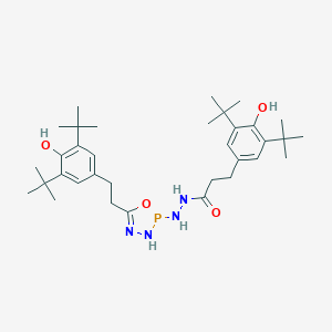 molecular formula C34H53N4O4P B420725 3-(3,5-ditert-butyl-4-hydroxyphenyl)-N'-(5-[2-(3,5-ditert-butyl-4-hydroxyphenyl)ethyl]-1,3,4,2-oxadiazaphosphol-2(3H)-yl)propanohydrazide 