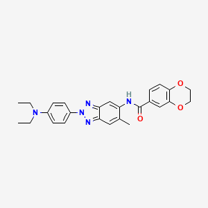 molecular formula C26H27N5O3 B4207292 N-{2-[4-(diethylamino)phenyl]-6-methyl-2H-1,2,3-benzotriazol-5-yl}-2,3-dihydro-1,4-benzodioxine-6-carboxamide 