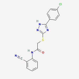 2-{[5-(4-chlorophenyl)-4H-1,2,4-triazol-3-yl]thio}-N-(2-cyanophenyl)acetamide