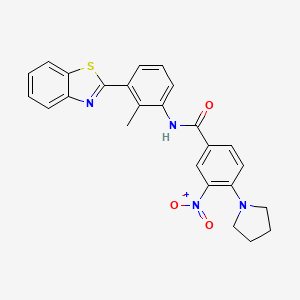 N-[3-(1,3-benzothiazol-2-yl)-2-methylphenyl]-3-nitro-4-(pyrrolidin-1-yl)benzamide