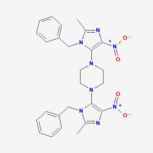 molecular formula C26H28N8O4 B420734 1,4-bis(1-benzyl-2-methyl-4-nitro-1H-imidazol-5-yl)piperazine 
