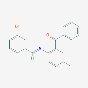 molecular formula C21H16BrNO B420736 {2-[(3-Bromobenzylidene)amino]-5-methylphenyl}(phenyl)methanone 