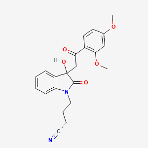 4-{3-[2-(2,4-dimethoxyphenyl)-2-oxoethyl]-3-hydroxy-2-oxo-2,3-dihydro-1H-indol-1-yl}butanenitrile