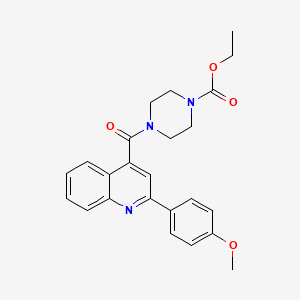 ETHYL 4-{[2-(4-METHOXYPHENYL)-4-QUINOLYL]CARBONYL}TETRAHYDRO-1(2H)-PYRAZINECARBOXYLATE