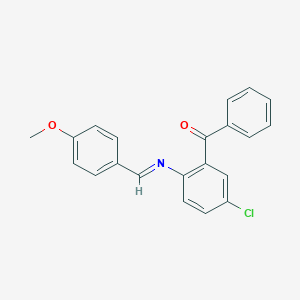 molecular formula C21H16ClNO2 B420737 {5-Chloro-2-[(4-methoxybenzylidene)amino]phenyl}(phenyl)methanone 