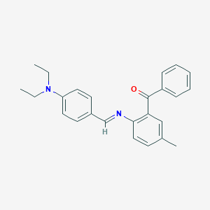 molecular formula C25H26N2O B420738 (2-{[4-(Diethylamino)benzylidene]amino}-5-methylphenyl)(phenyl)methanone 