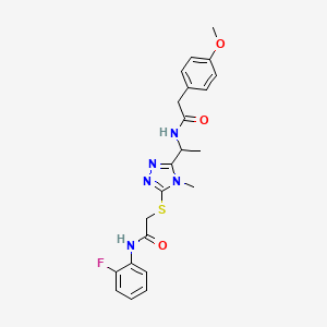 N-{1-[5-({2-[(2-fluorophenyl)amino]-2-oxoethyl}sulfanyl)-4-methyl-4H-1,2,4-triazol-3-yl]ethyl}-2-(4-methoxyphenyl)acetamide