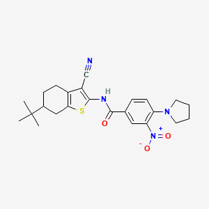 N-(6-tert-butyl-3-cyano-4,5,6,7-tetrahydro-1-benzothien-2-yl)-3-nitro-4-(1-pyrrolidinyl)benzamide