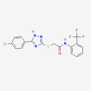 molecular formula C17H12ClF3N4OS B4207440 2-{[5-(4-chlorophenyl)-4H-1,2,4-triazol-3-yl]thio}-N-[2-(trifluoromethyl)phenyl]acetamide 