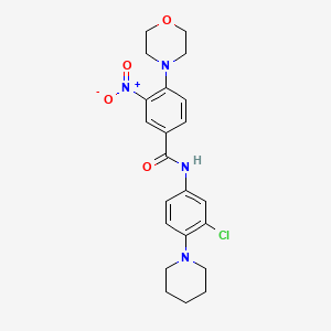 molecular formula C22H25ClN4O4 B4207455 N-[3-chloro-4-(1-piperidinyl)phenyl]-4-(4-morpholinyl)-3-nitrobenzamide 