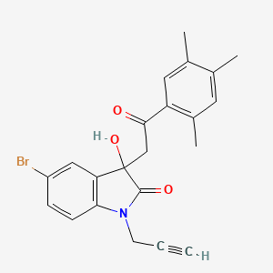 5-bromo-3-hydroxy-3-[2-oxo-2-(2,4,5-trimethylphenyl)ethyl]-1-(prop-2-yn-1-yl)-1,3-dihydro-2H-indol-2-one