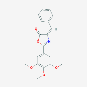 molecular formula C19H17NO5 B420746 4-benzylidene-2-(3,4,5-trimethoxyphenyl)-1,3-oxazol-5(4H)-one 