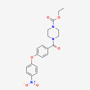 molecular formula C20H21N3O6 B4207460 ethyl 4-[4-(4-nitrophenoxy)benzoyl]-1-piperazinecarboxylate 