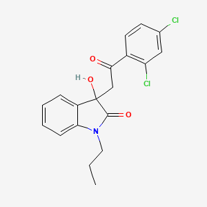 molecular formula C19H17Cl2NO3 B4207466 3-[2-(2,4-dichlorophenyl)-2-oxoethyl]-3-hydroxy-1-propyl-1,3-dihydro-2H-indol-2-one 