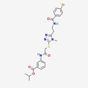 Propan-2-yl 3-[[2-[[5-[2-[(4-bromobenzoyl)amino]ethyl]-4-methyl-1,2,4-triazol-3-yl]sulfanyl]acetyl]amino]benzoate