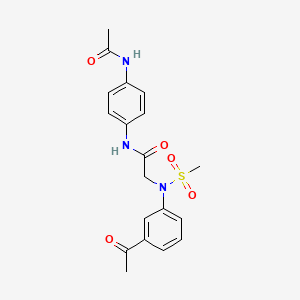 molecular formula C19H21N3O5S B4207517 N~1~-[4-(acetylamino)phenyl]-N~2~-(3-acetylphenyl)-N~2~-(methylsulfonyl)glycinamide 