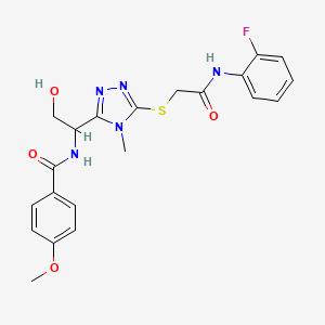 N-{1-[5-({2-[(2-fluorophenyl)amino]-2-oxoethyl}sulfanyl)-4-methyl-4H-1,2,4-triazol-3-yl]-2-hydroxyethyl}-4-methoxybenzamide