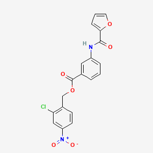 molecular formula C19H13ClN2O6 B4207536 2-Chloro-4-nitrobenzyl 3-[(2-furylcarbonyl)amino]benzoate 