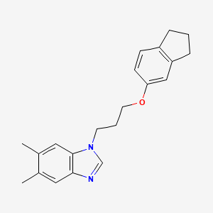 molecular formula C21H24N2O B4207544 1-[3-(2,3-dihydro-1H-inden-5-yloxy)propyl]-5,6-dimethylbenzimidazole 