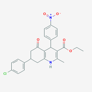 Ethyl 7-(4-chlorophenyl)-2-methyl-4-(4-nitrophenyl)-5-oxo-1,4,5,6,7,8-hexahydroquinoline-3-carboxylate