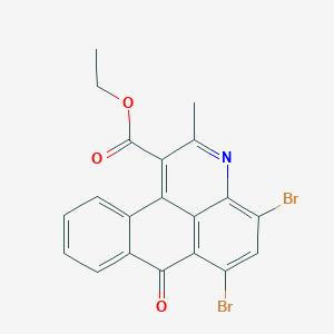 molecular formula C20H13Br2NO3 B420756 ethyl 4,6-dibromo-2-methyl-7-oxo-7H-naphtho[1,2,3-de]quinoline-1-carboxylate 
