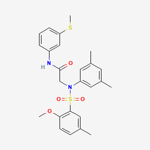 2-(N-(2-methoxy-5-methylphenyl)sulfonyl-3,5-dimethylanilino)-N-(3-methylsulfanylphenyl)acetamide