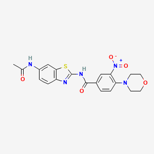 N-[6-(acetylamino)-1,3-benzothiazol-2-yl]-4-(4-morpholinyl)-3-nitrobenzamide