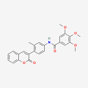 molecular formula C26H23NO6 B4207588 3,4,5-trimethoxy-N-[3-methyl-4-(2-oxo-2H-chromen-3-yl)phenyl]benzamide 