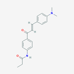molecular formula C20H22N2O2 B420761 Propanamide, N-[4-[3-(4-dimethylaminophenyl)propenoyl]phenyl]- 
