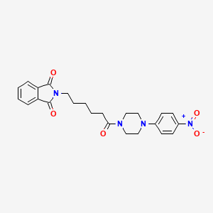 molecular formula C24H26N4O5 B4207612 2-[6-[4-(4-Nitrophenyl)piperazin-1-yl]-6-oxohexyl]isoindole-1,3-dione 