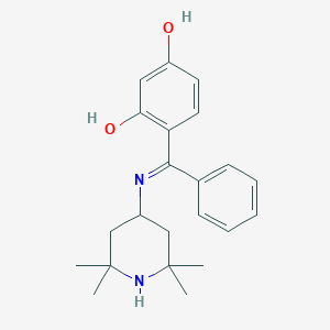molecular formula C22H28N2O2 B420763 4-[C-phenyl-N-(2,2,6,6-tetramethylpiperidin-4-yl)carbonimidoyl]benzene-1,3-diol 