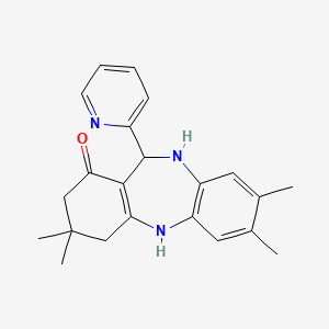 3,3,7,8-tetramethyl-11-(2-pyridinyl)-2,3,4,5,10,11-hexahydro-1H-dibenzo[b,e][1,4]diazepin-1-one