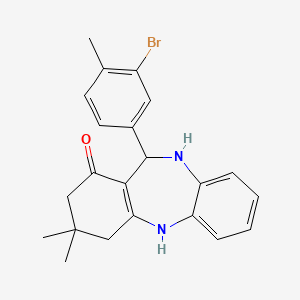 molecular formula C22H23BrN2O B4207637 11-(3-bromo-4-methylphenyl)-3,3-dimethyl-2,3,4,5,10,11-hexahydro-1H-dibenzo[b,e][1,4]diazepin-1-one 