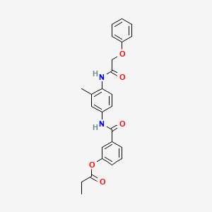 3-[({3-methyl-4-[(phenoxyacetyl)amino]phenyl}amino)carbonyl]phenyl propionate