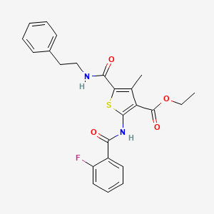 ethyl 2-[(2-fluorobenzoyl)amino]-4-methyl-5-{[(2-phenylethyl)amino]carbonyl}-3-thiophenecarboxylate