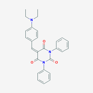 molecular formula C27H25N3O3 B420767 5-[4-(diethylamino)benzylidene]-1,3-diphenyl-2,4,6(1H,3H,5H)-pyrimidinetrione 