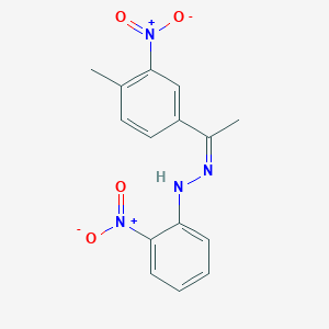 molecular formula C15H14N4O4 B420768 1-{3-Nitro-4-methylphenyl}ethanone {2-nitrophenyl}hydrazone CAS No. 300836-91-3