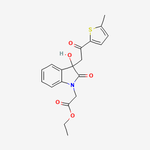 ethyl {3-hydroxy-3-[2-(5-methylthiophen-2-yl)-2-oxoethyl]-2-oxo-2,3-dihydro-1H-indol-1-yl}acetate