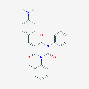 molecular formula C27H25N3O3 B420770 5-[4-(dimethylamino)benzylidene]-1,3-bis(2-methylphenyl)-2,4,6(1H,3H,5H)-pyrimidinetrione 