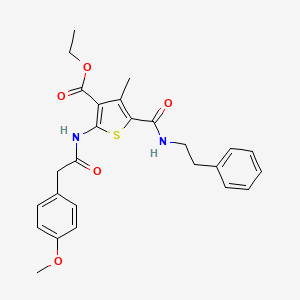 molecular formula C26H28N2O5S B4207704 ethyl 2-{[(4-methoxyphenyl)acetyl]amino}-4-methyl-5-{[(2-phenylethyl)amino]carbonyl}-3-thiophenecarboxylate 