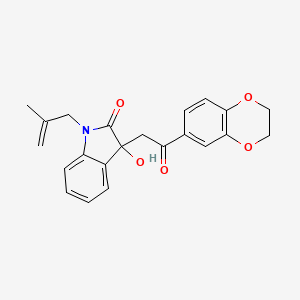 3-[2-(2,3-dihydro-1,4-benzodioxin-6-yl)-2-oxoethyl]-3-hydroxy-1-(2-methyl-2-propen-1-yl)-1,3-dihydro-2H-indol-2-one