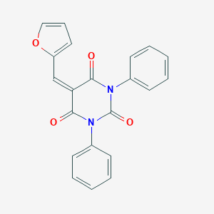 molecular formula C21H14N2O4 B420771 5-(2-furylmethylene)-1,3-diphenyl-2,4,6(1H,3H,5H)-pyrimidinetrione 