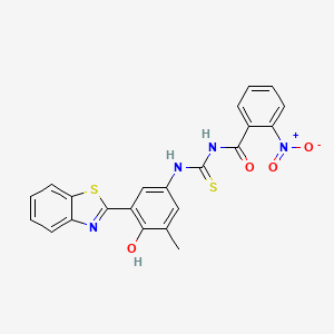 N-({[3-(1,3-benzothiazol-2-yl)-4-hydroxy-5-methylphenyl]amino}carbonothioyl)-2-nitrobenzamide