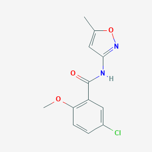 molecular formula C12H11ClN2O3 B420774 5-chloro-2-methoxy-N-(5-methyl-3-isoxazolyl)benzamide CAS No. 312591-34-7