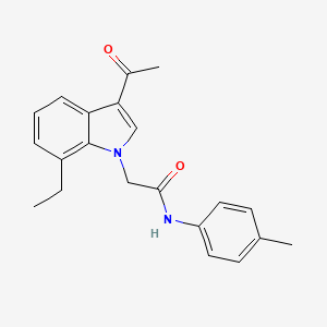 molecular formula C21H22N2O2 B4207744 2-(3-acetyl-7-ethyl-1H-indol-1-yl)-N-(4-methylphenyl)acetamide 