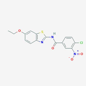 molecular formula C16H12ClN3O4S B420775 4-chloro-N-(6-ethoxy-1,3-benzothiazol-2-yl)-3-nitrobenzamide 