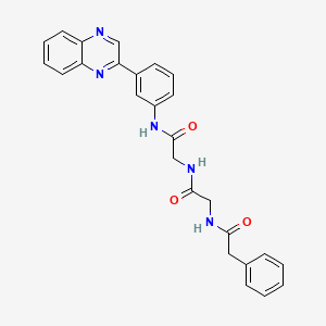 molecular formula C26H23N5O3 B4207752 N-(phenylacetyl)glycyl-N~1~-[3-(2-quinoxalinyl)phenyl]glycinamide 