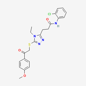 N-(2-chlorophenyl)-3-(4-ethyl-5-{[2-(4-methoxyphenyl)-2-oxoethyl]sulfanyl}-4H-1,2,4-triazol-3-yl)propanamide