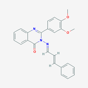 molecular formula C25H21N3O3 B420777 2-(3,4-dimethoxyphenyl)-3-[(3-phenyl-2-propenylidene)amino]-4(3H)-quinazolinone 